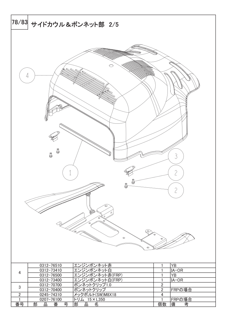 サイドカウル＆ボンネット部 2/5