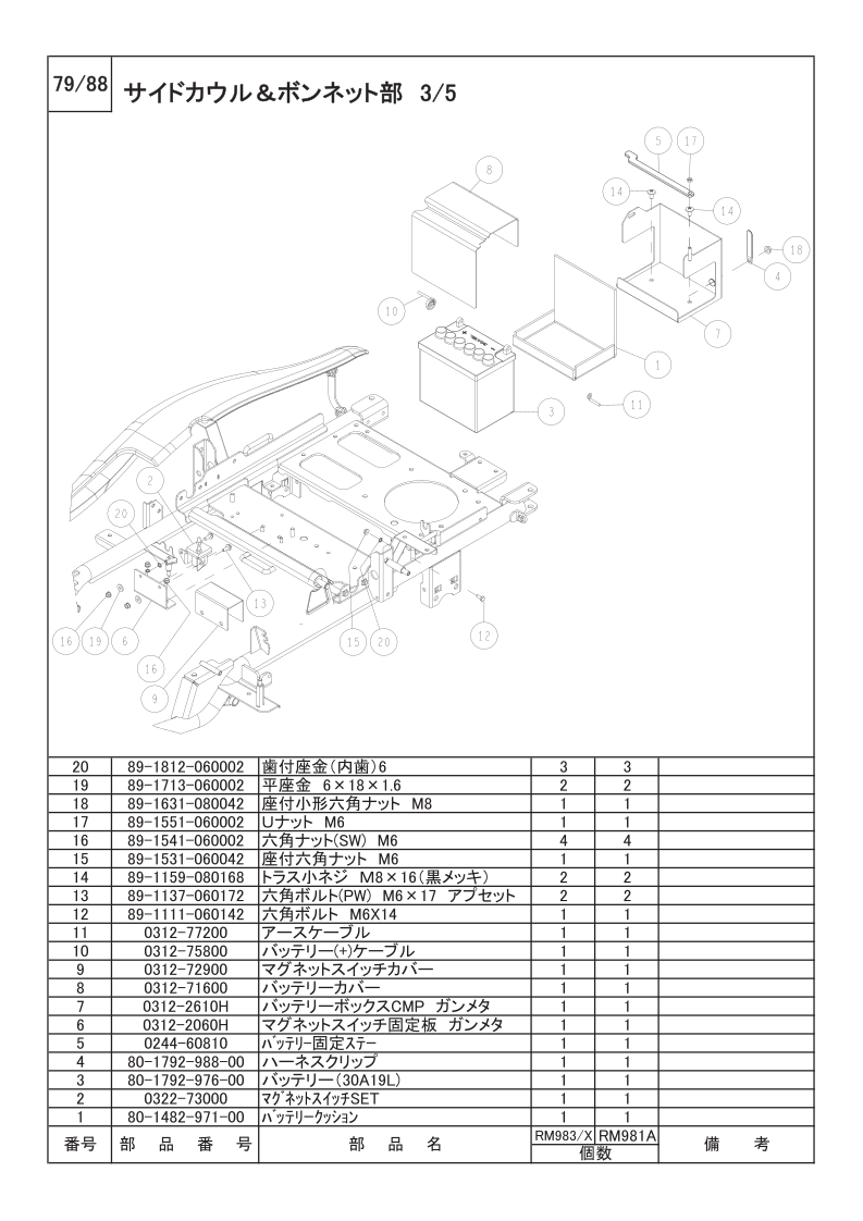 サイドカウル＆ボンネット部 3/5