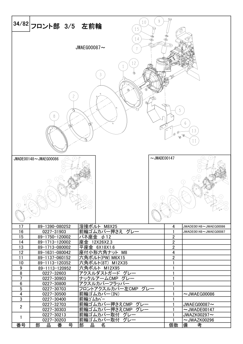 フロント部 3/5 左前輪