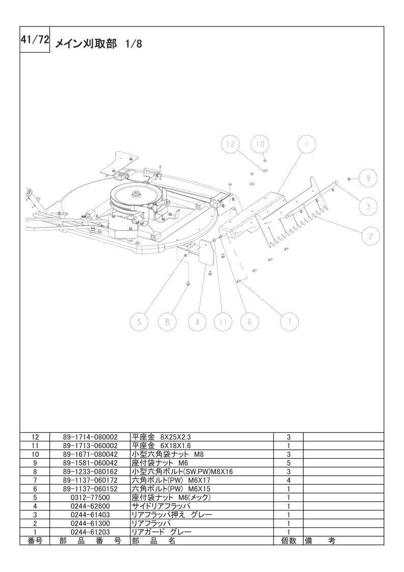 メイン刈取部 1/8