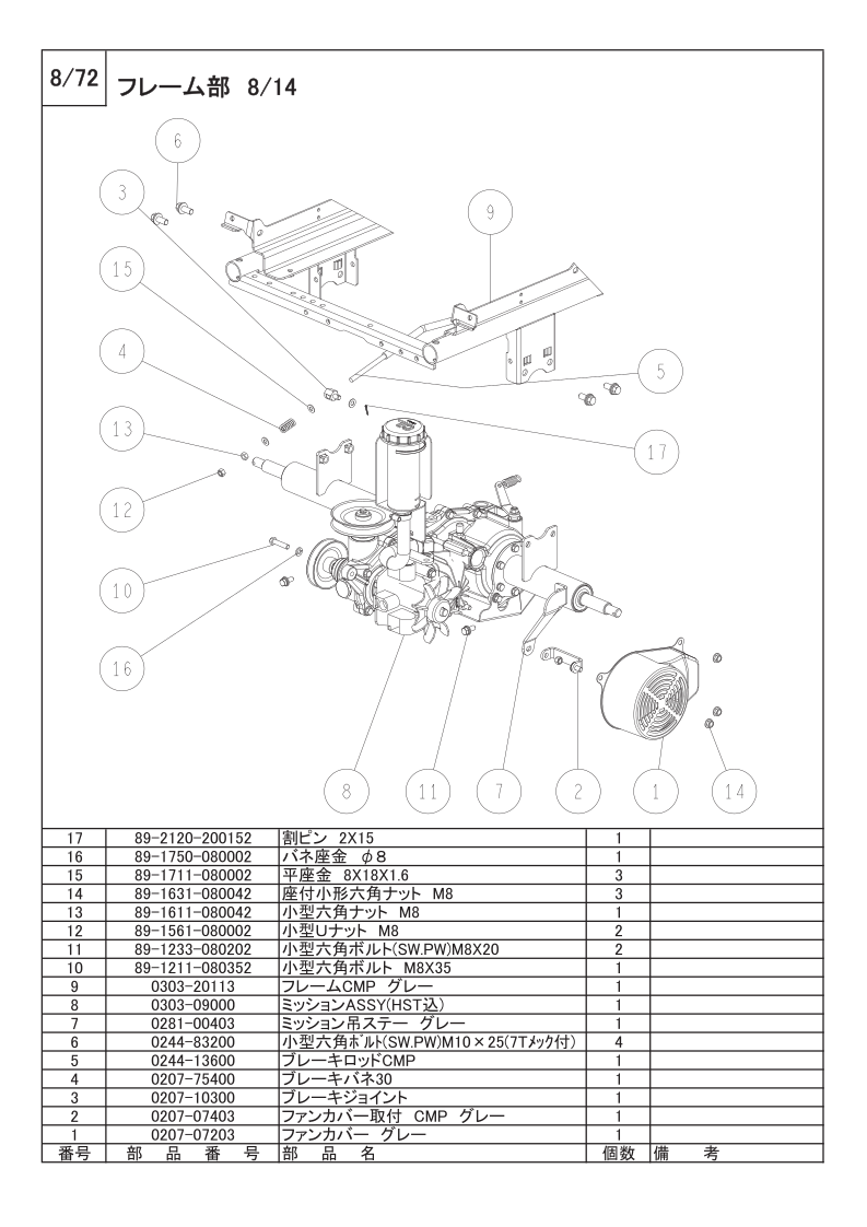 フレーム部 8/14