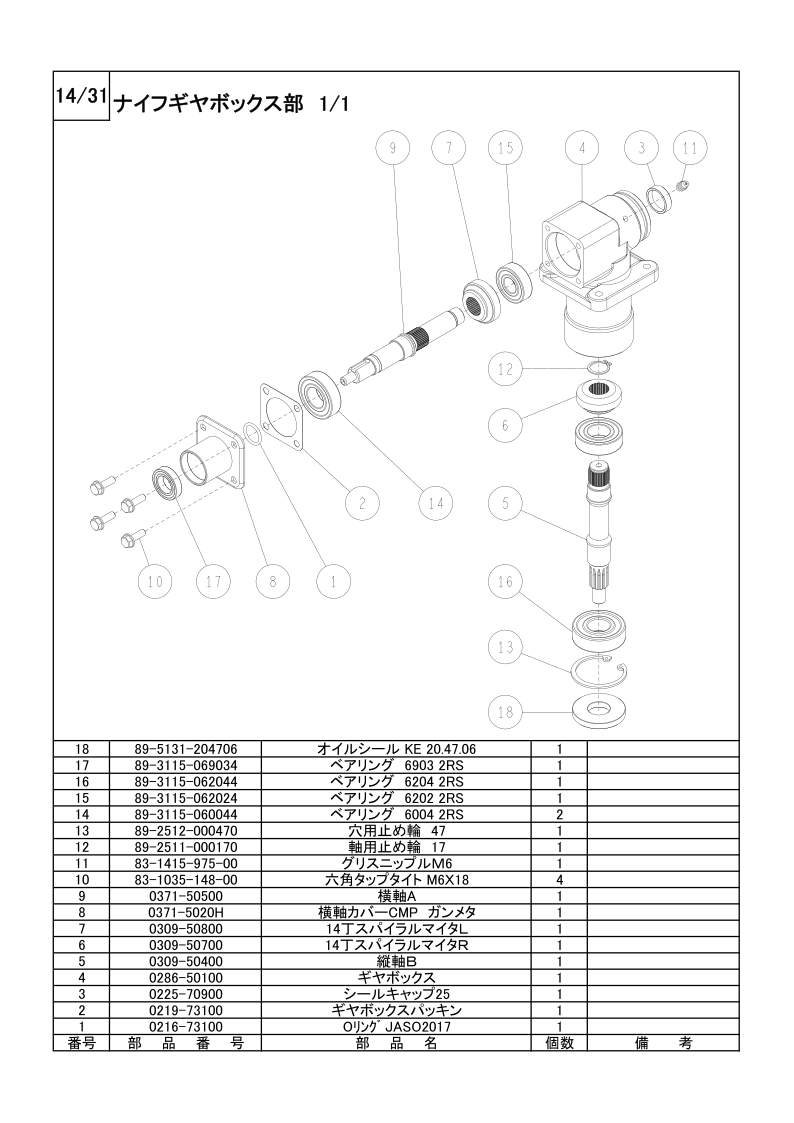 ナイフギアボックス部 1/1