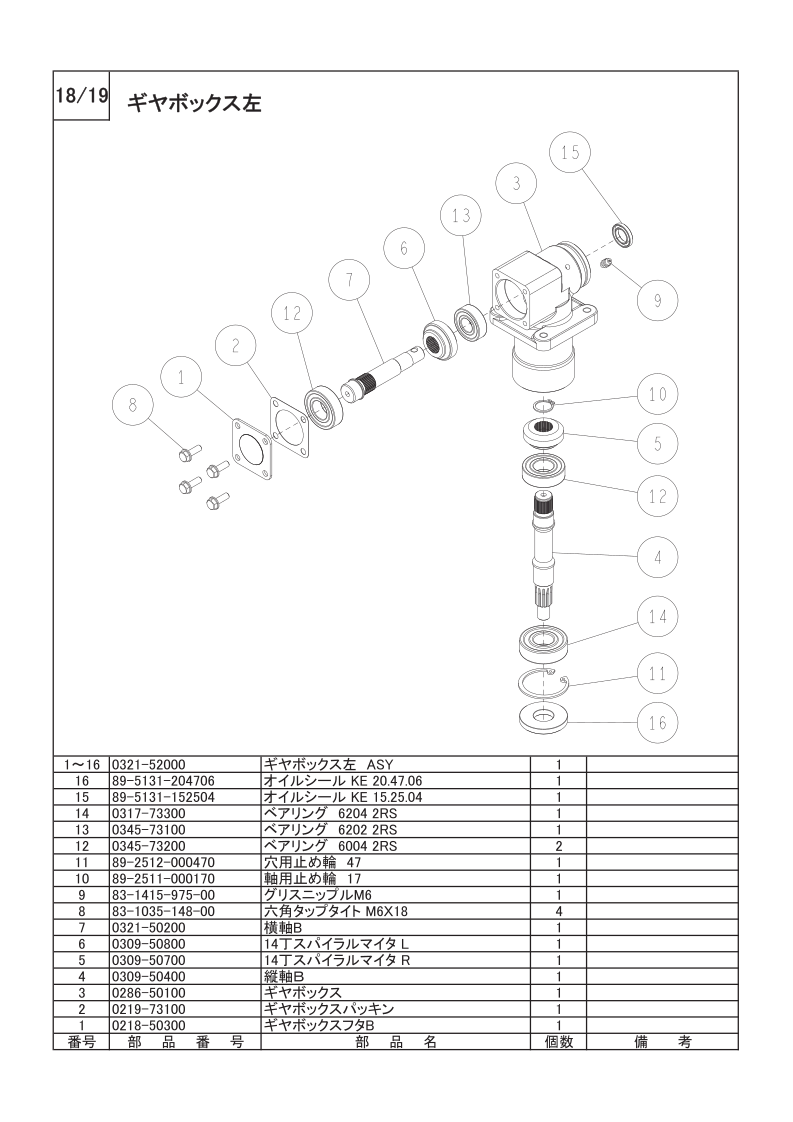 ギアボックス左