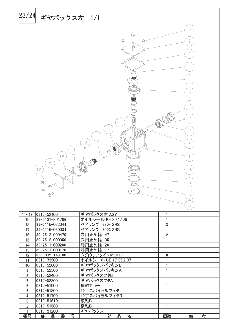 ギアボックス部 1/1
