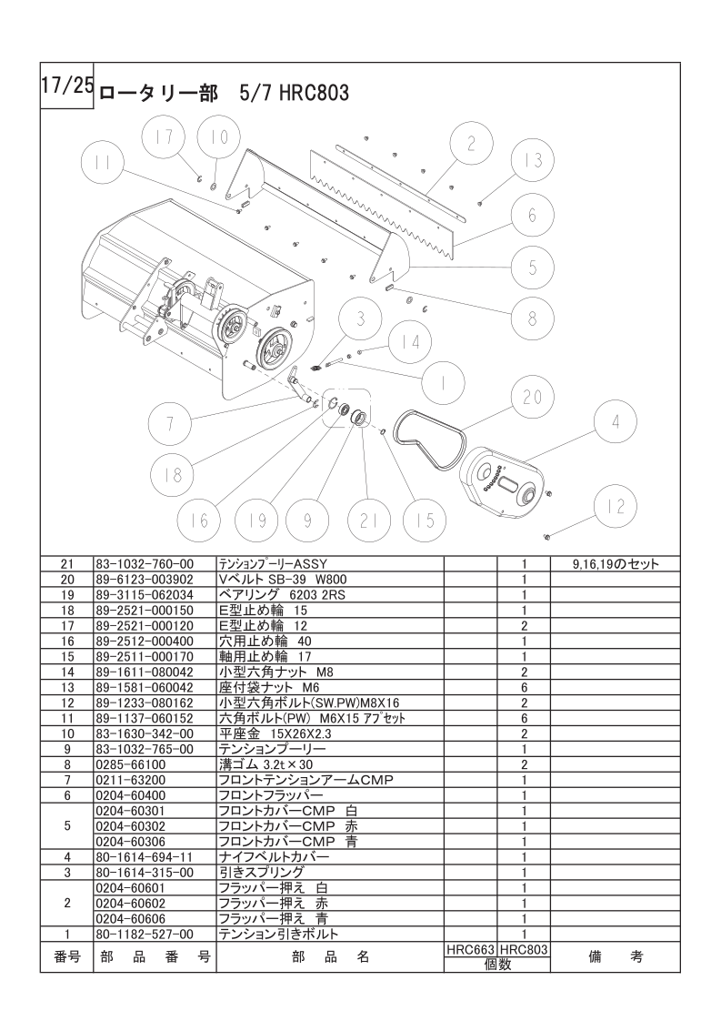 ロータリー部 5/7（HRC803）