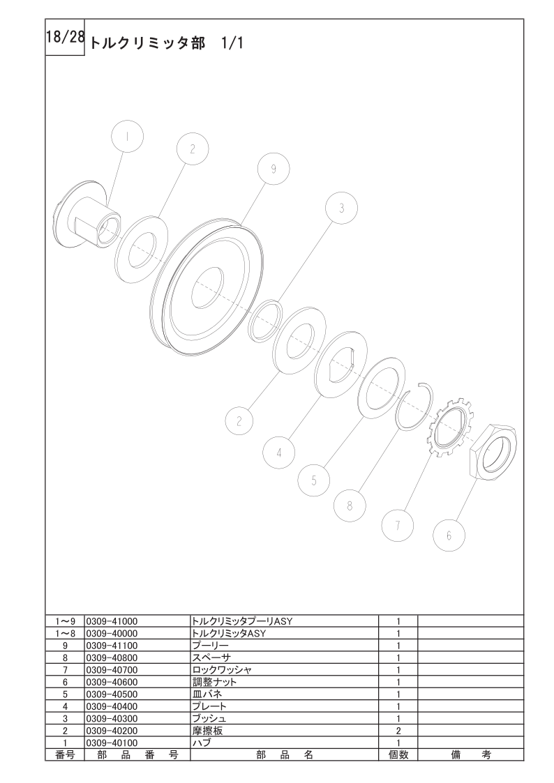 トルクリミッタ部 1/1