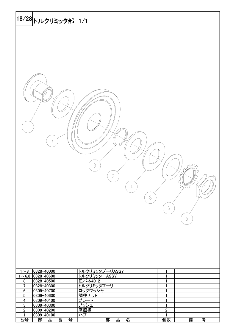 トルクリミッタ部 1/1
