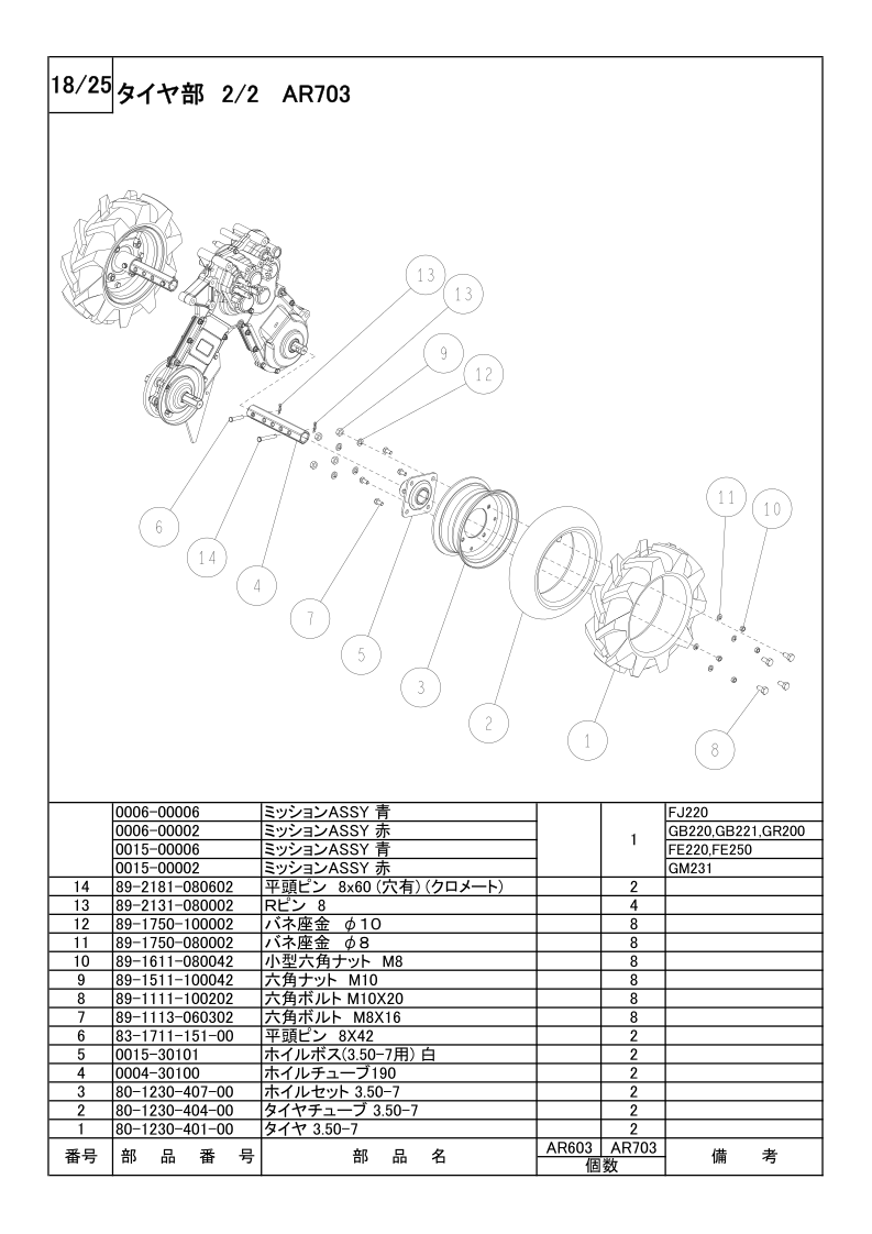 タイヤ部 2/2 AR703