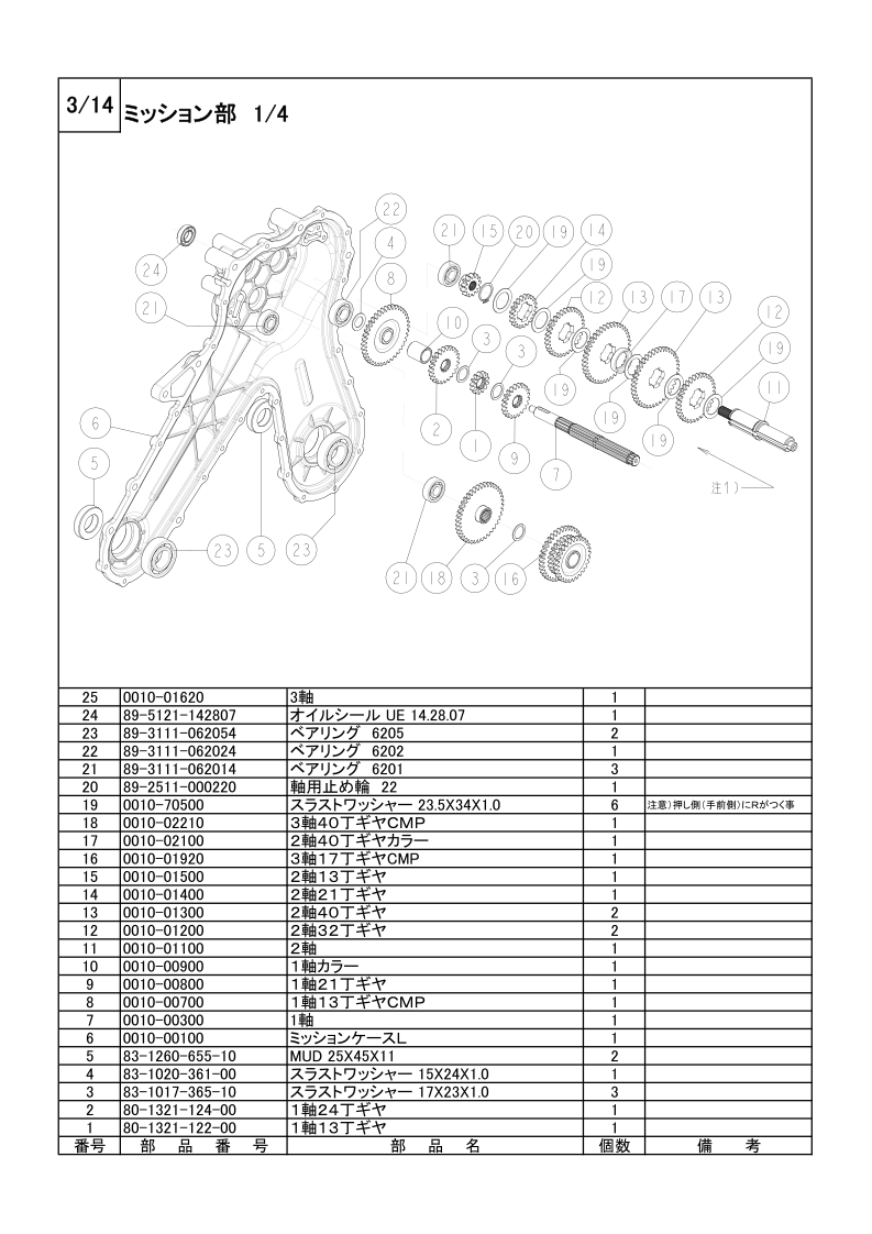 ミッション部 1/4