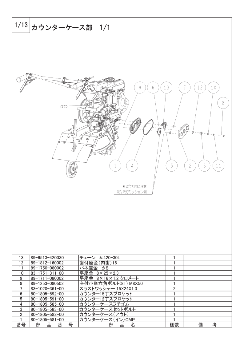 カウンターケース部 1/1