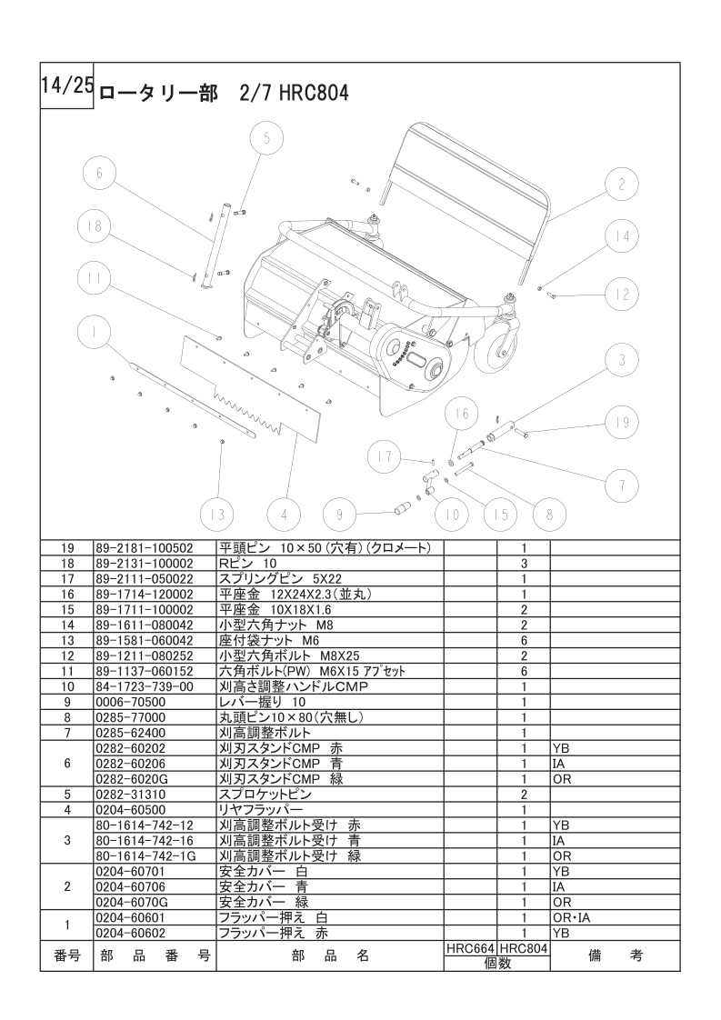ロータリー部 2/7（HRC804）