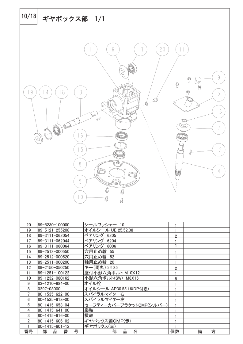ギヤボックス部 1/1
