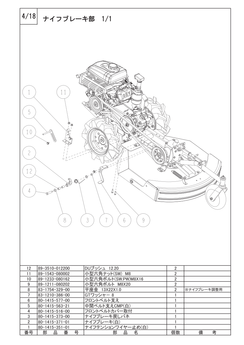 ナイフブレーキ部 1/1