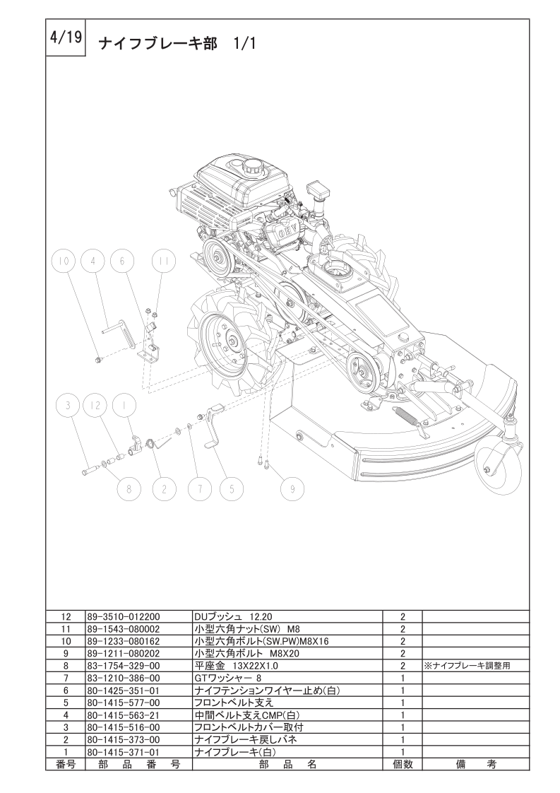 ナイフブレーキ部 1/1