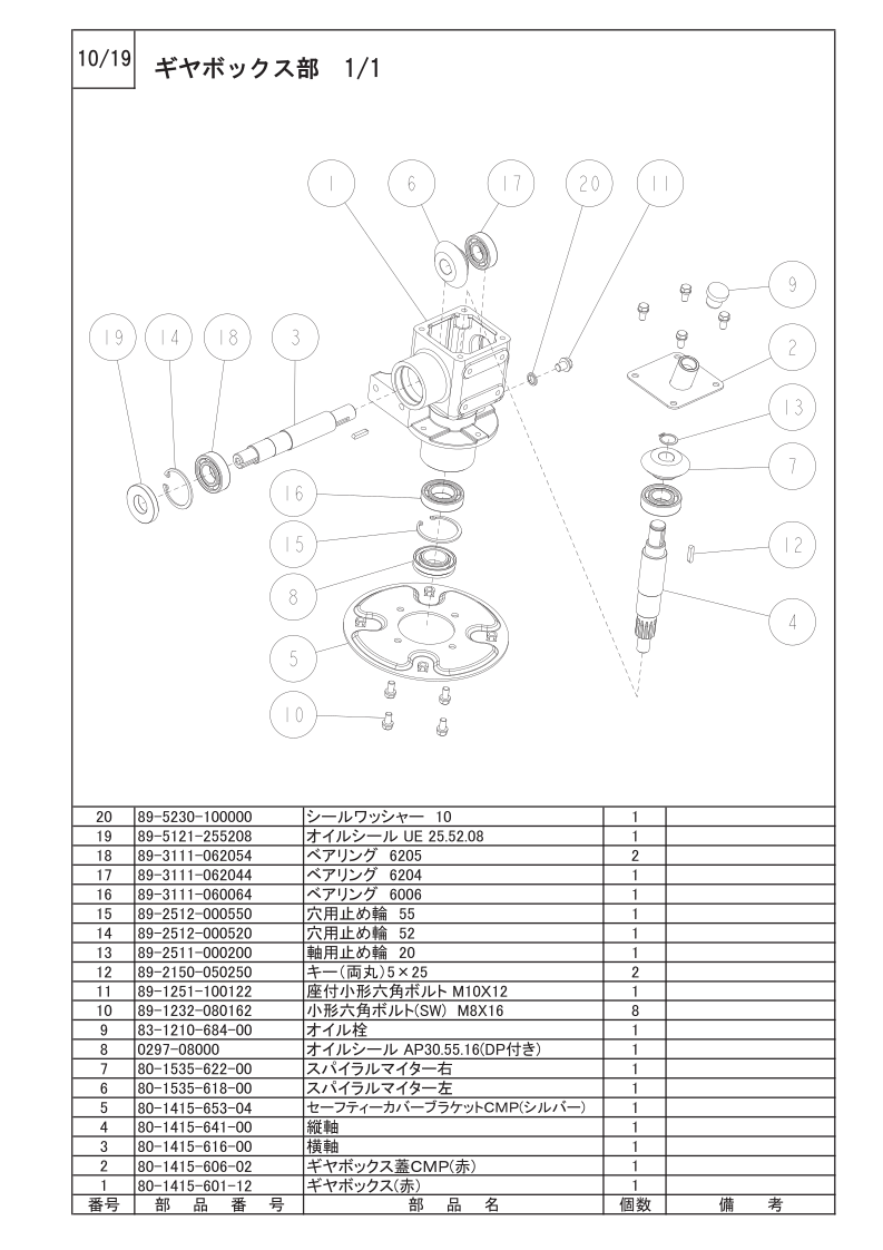 ギヤボックス部 1/1