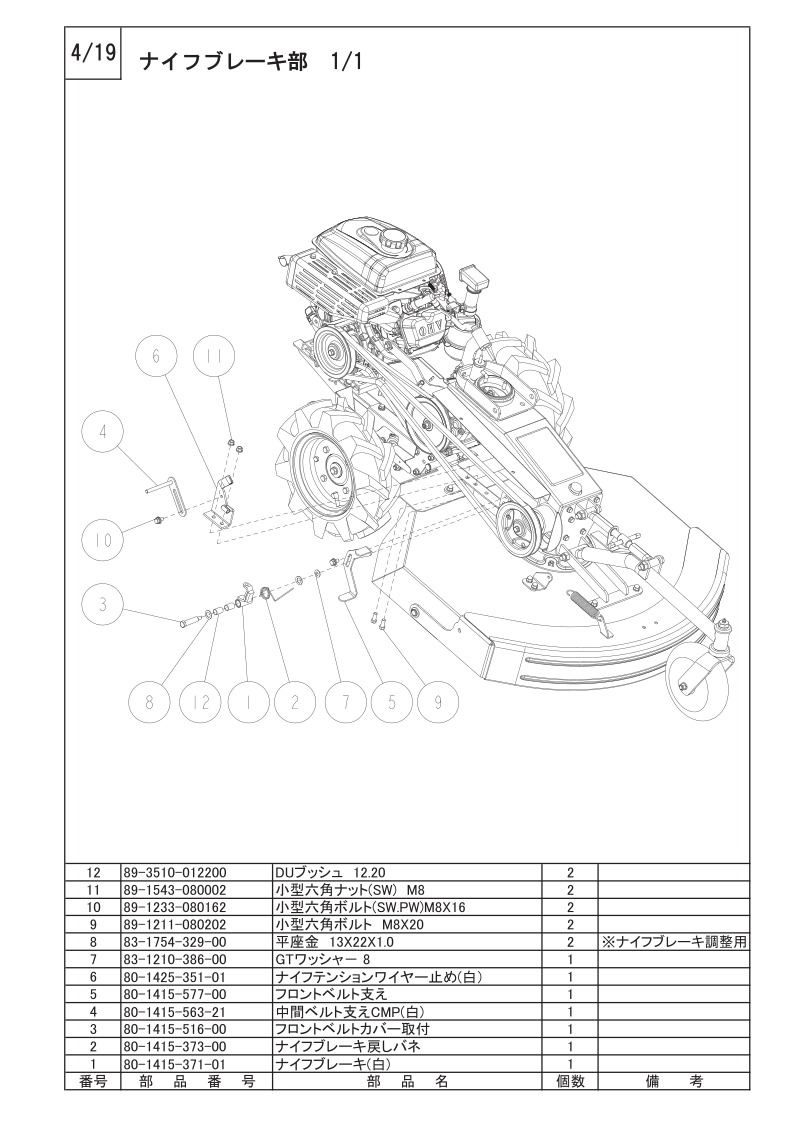 ナイフブレーキ部 1/1