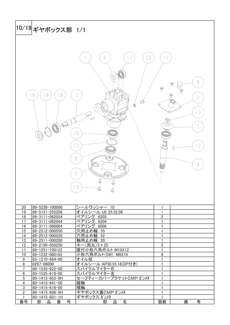 ギアボックス部 1/1