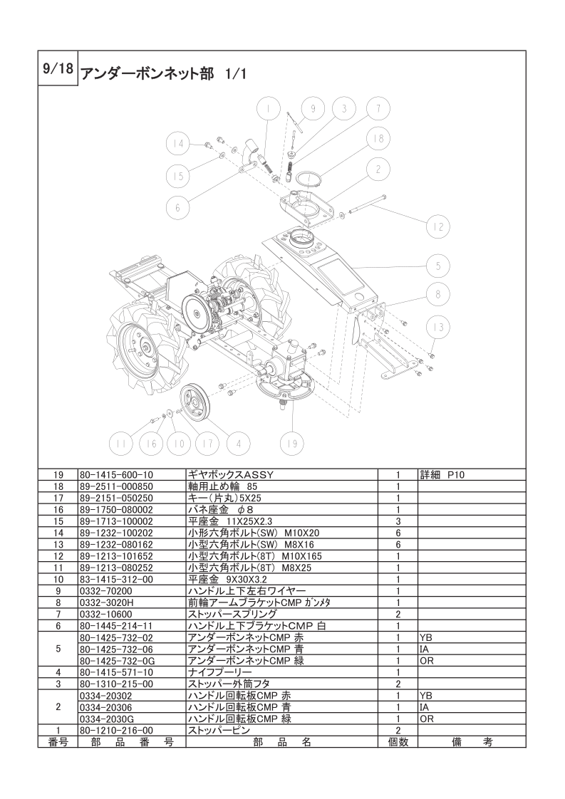 アンダーボンネット部 1/1