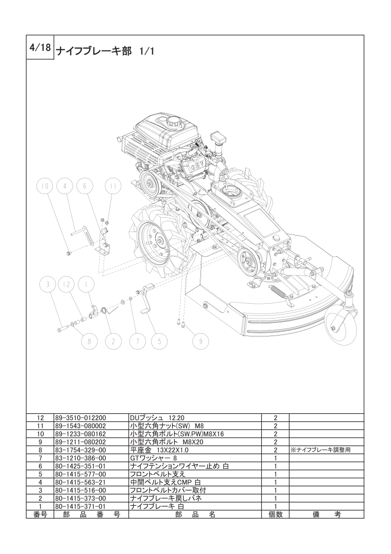 ナイフブレーキ部 1/1