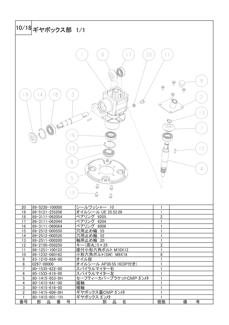 ギアボックス部 1/1