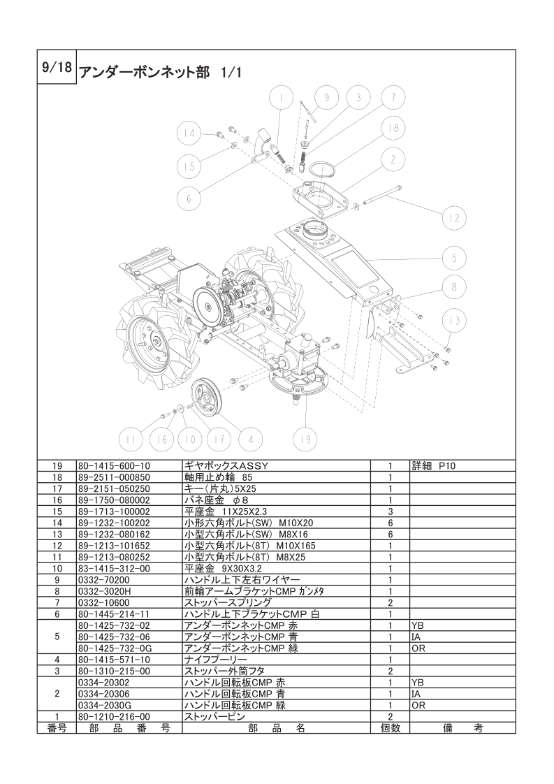 アンダーボンネット部 1/1