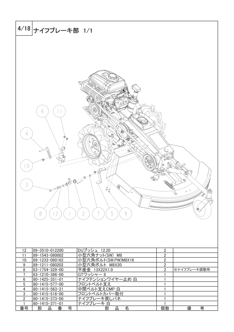 ナイフブレーキ部 1/1