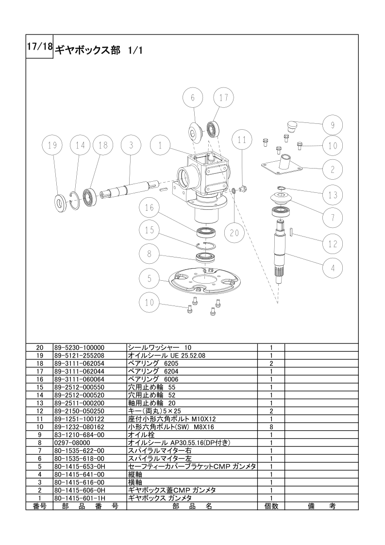 ギアボックス部 1/1