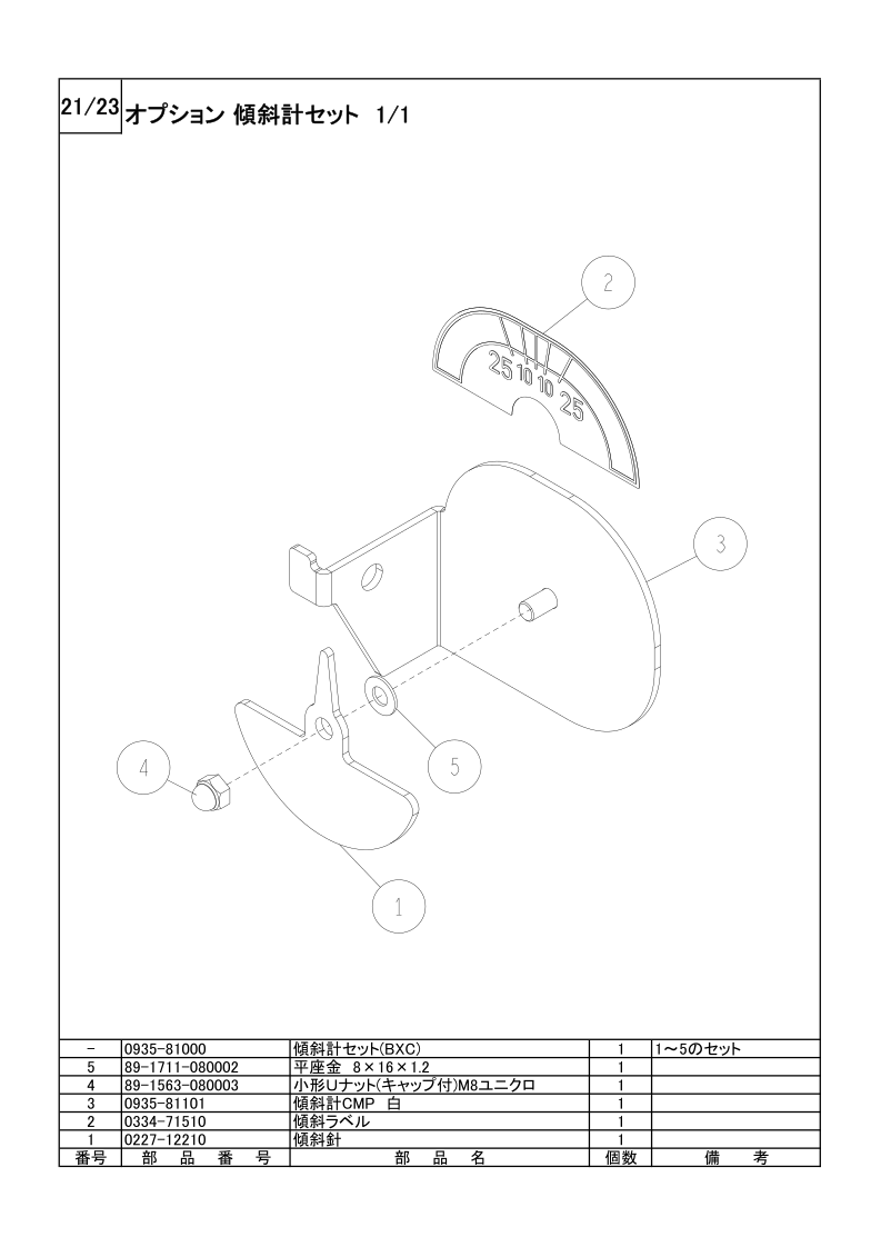 オプション 斜頸計セット 1/1