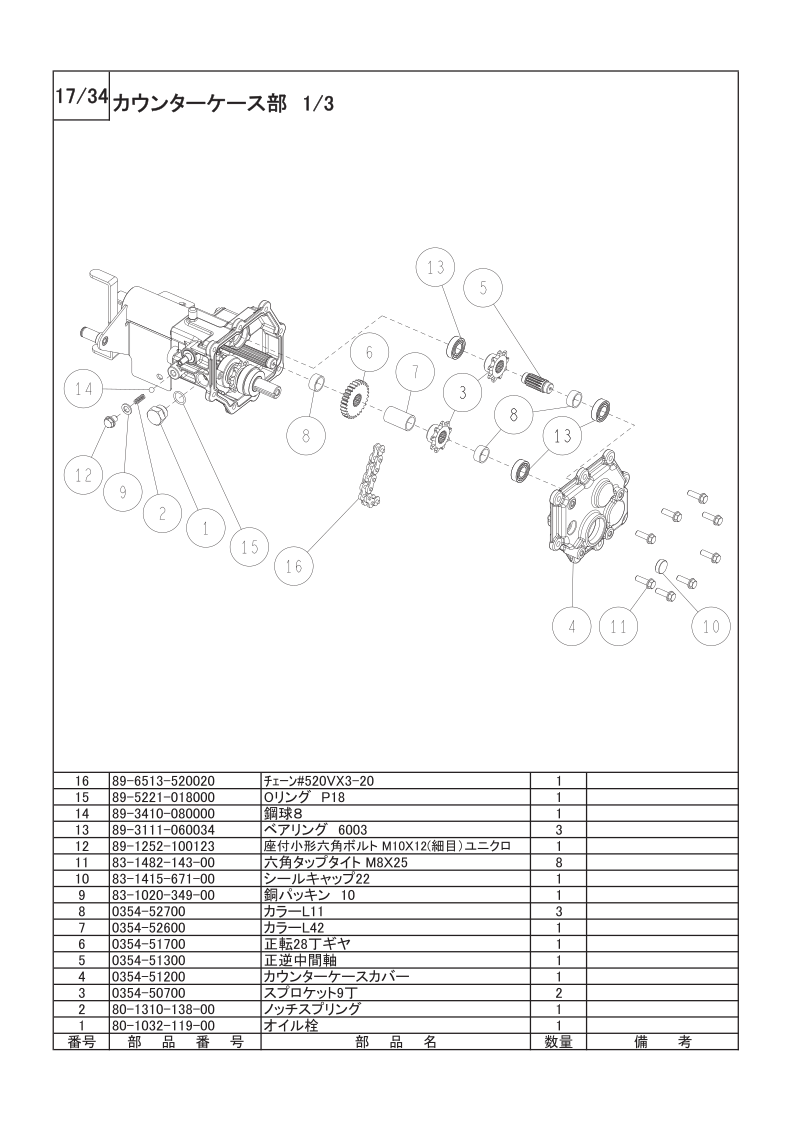 カウンターケース部 1/3