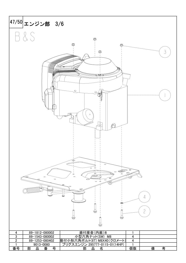 エンジン部 3/6（B&S)
