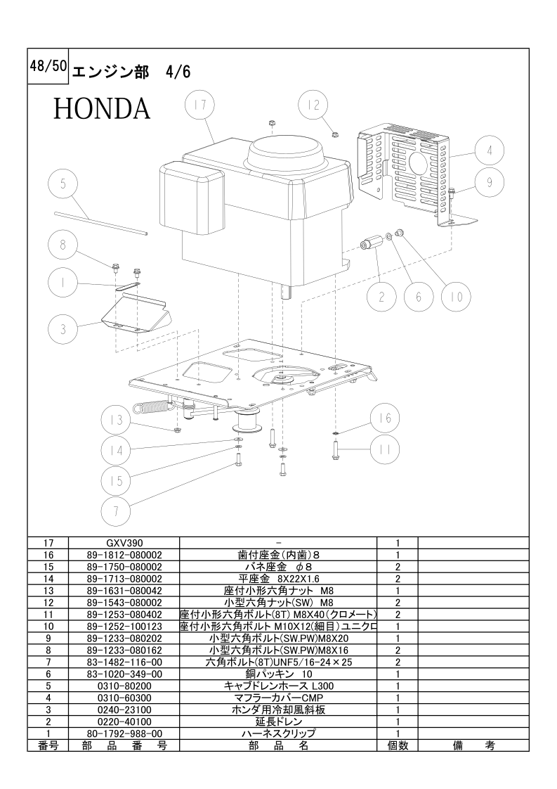 エンジン部 4/6（HONDA)