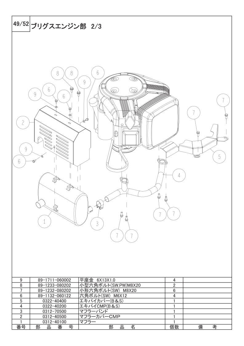 ブリグスエンジン部 2/3